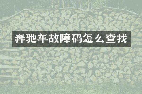 奔驰车故障码怎么查找