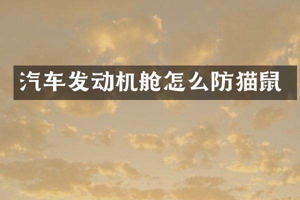 汽车发动机舱怎么防猫鼠