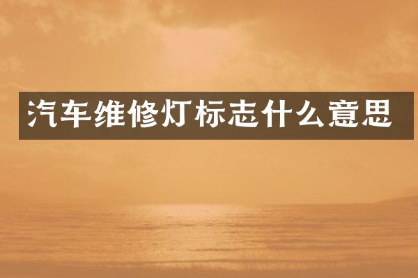 汽车维修灯标志什么意思