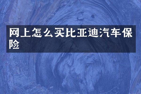 网上怎么买比亚迪汽车保险