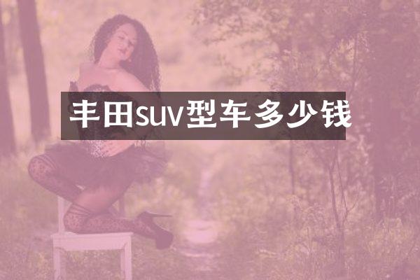 丰田suv型车多少钱