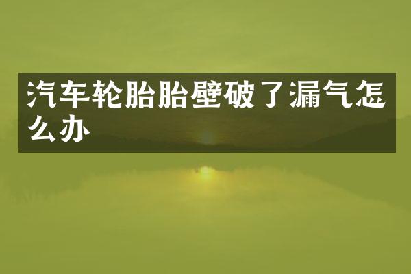 汽车轮胎胎壁破了漏气怎么办