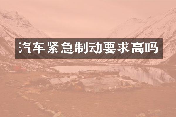 汽车紧急制动要求高吗