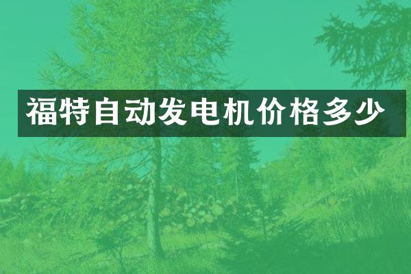 福特自动发电机价格多少