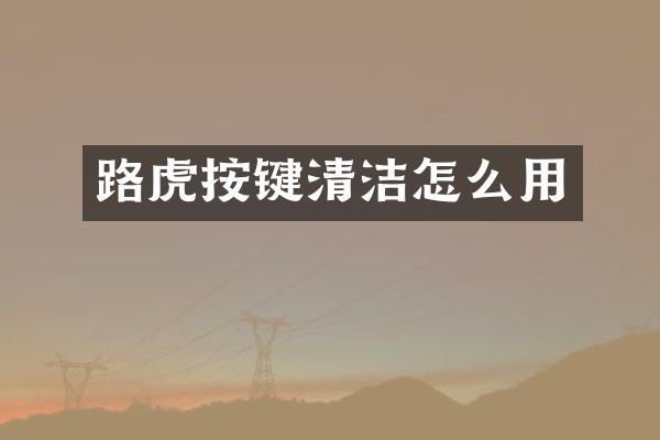 路虎按键清洁怎么用