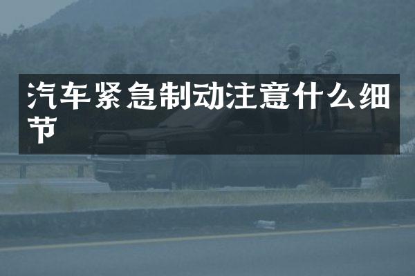 汽车紧急制动注意什么细节