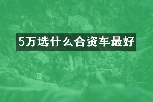 5万选什么合资车最好