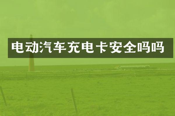 电动汽车充电卡安全吗吗