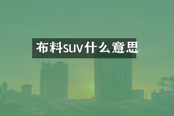 布料suv什么意思