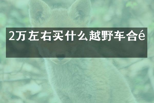 2万左右越野车合适