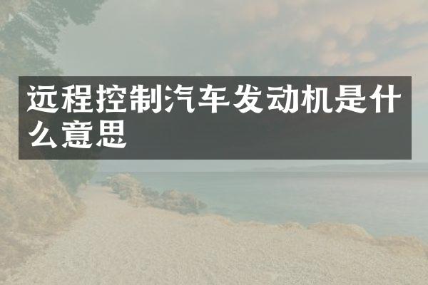 远程控制汽车发动机是什么意思