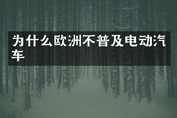 为什么欧洲不普及电动汽车