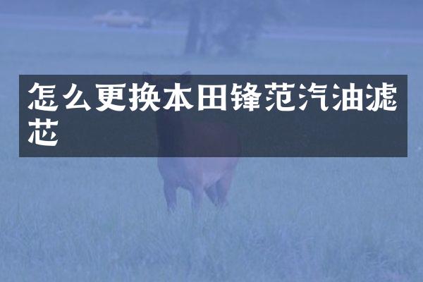 怎么更换本田锋范汽油滤芯