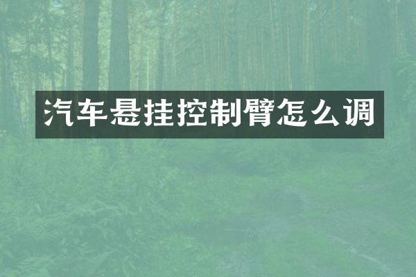 汽车悬挂控制臂怎么调