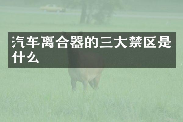 汽车离合器的三大禁区是什么