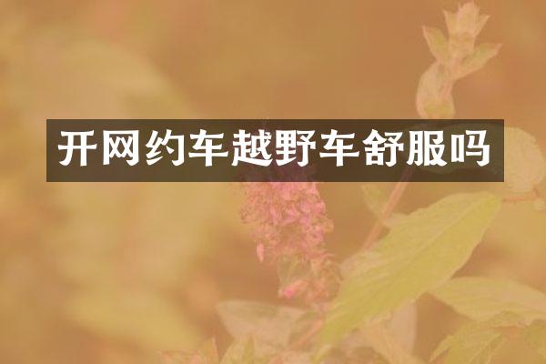 开网约车越野车舒服吗