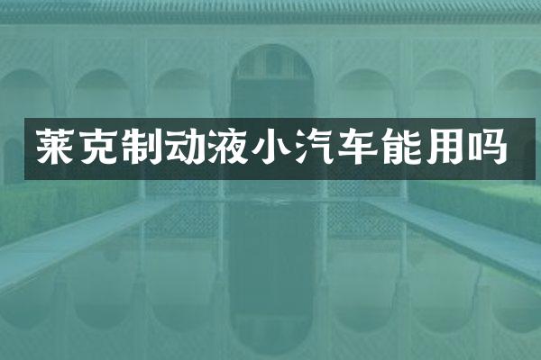莱克制动液小汽车能用吗
