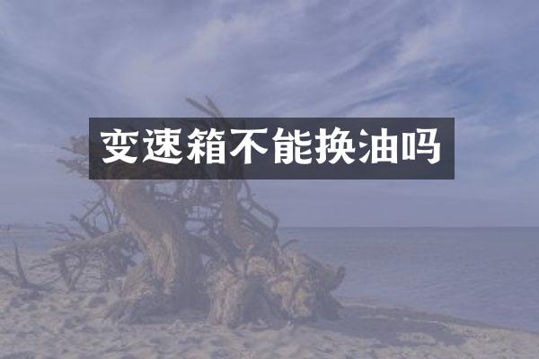 变速箱不能换油吗