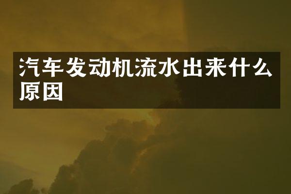 汽车发动机流水出来什么原因