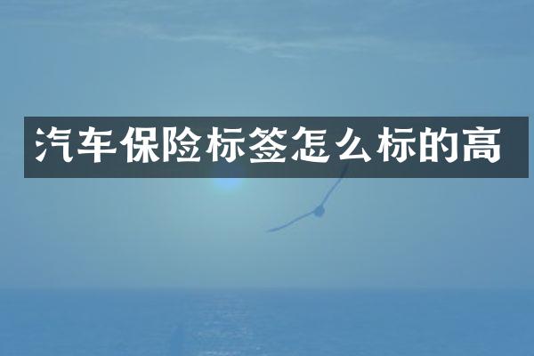 汽车保险标签怎么标的高