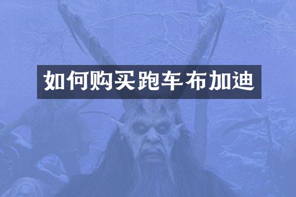 如何购买跑车布加迪