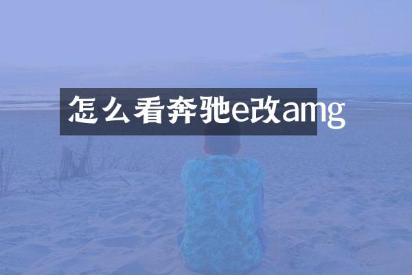 怎么看奔驰e改amg