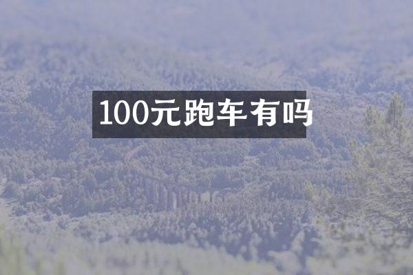 100元跑车有吗
