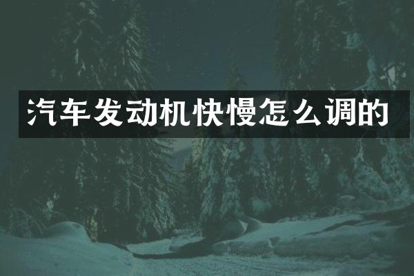 汽车发动机快慢怎么调的