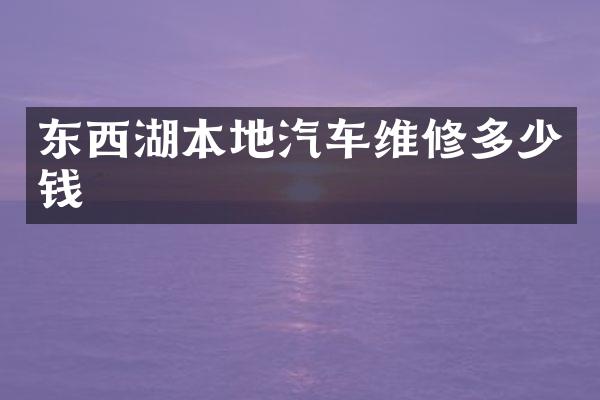 东西湖本地汽车维修多少钱