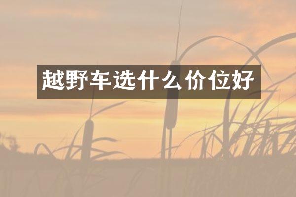 越野车选什么价位好