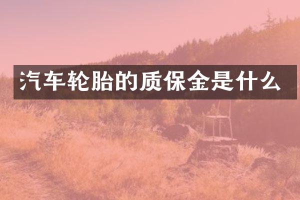 汽车轮胎的质保金是什么