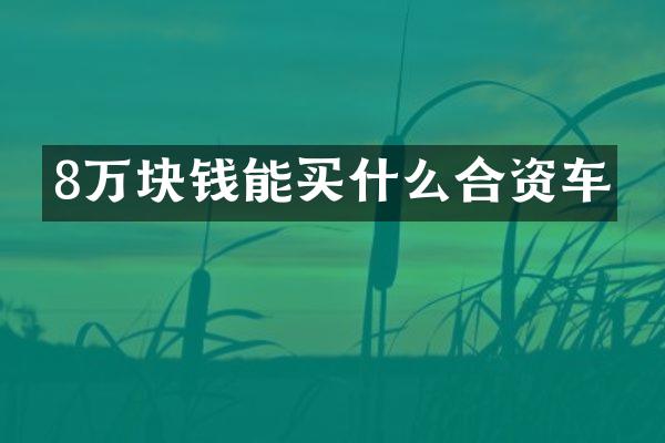 8万块钱能合资车