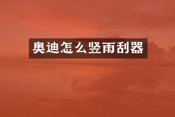 奥迪怎么竖雨刮器