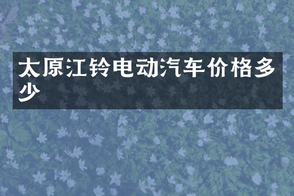 太原江铃电动汽车价格多少