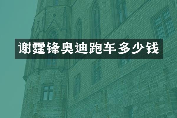 谢霆锋奥迪跑车多少钱