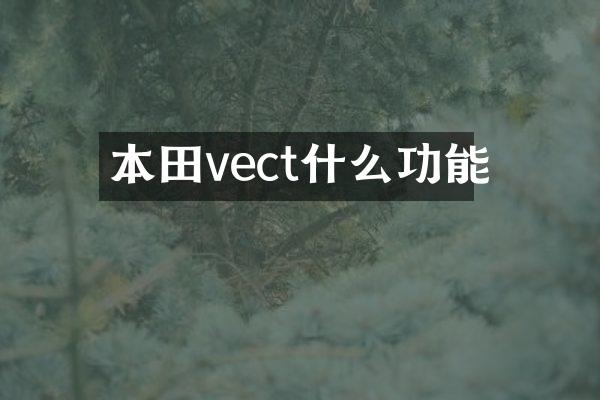 本田vect什么功能