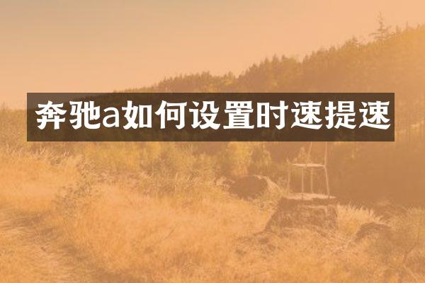 奔驰a如何设置时速提速