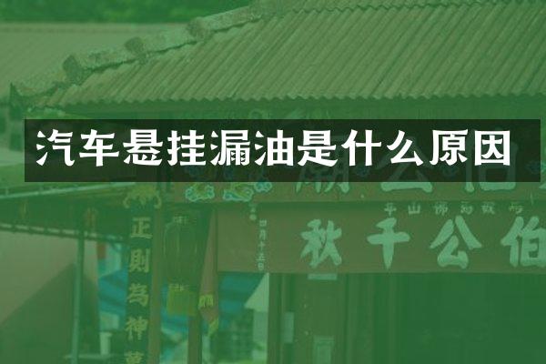 汽车悬挂漏油是什么原因