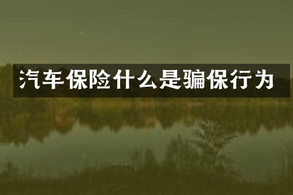 汽车保险什么是骗保行为