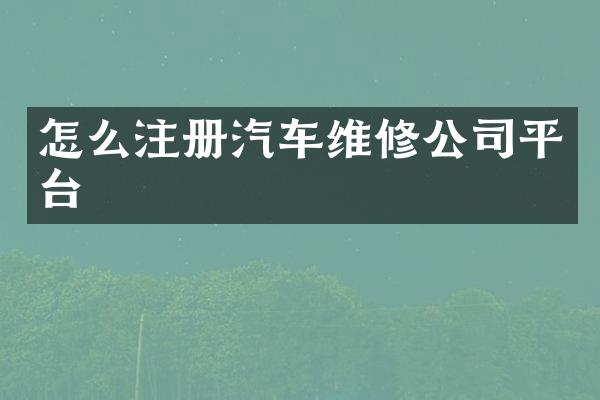 怎么注册汽车维修公司平台