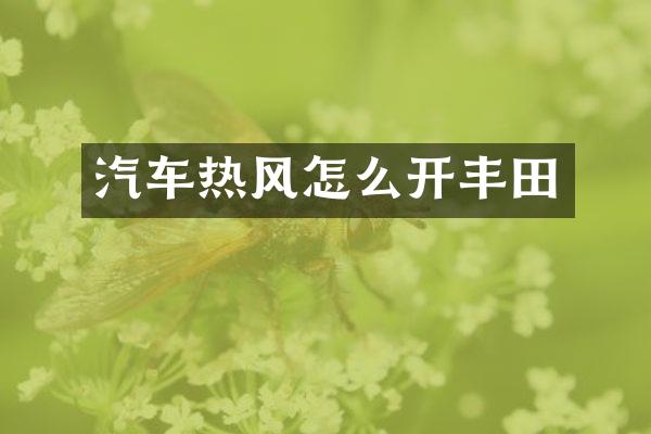 汽车热风怎么开丰田