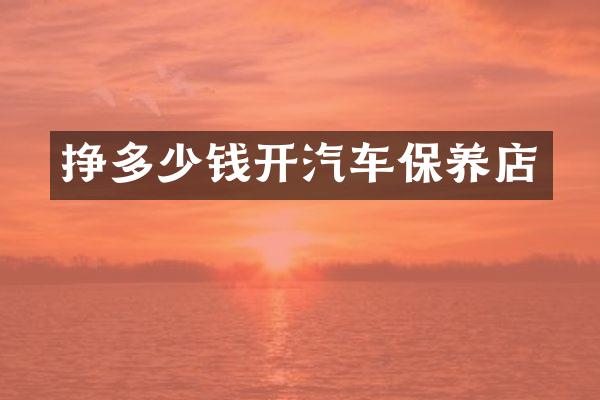 挣多少钱开汽车保养店