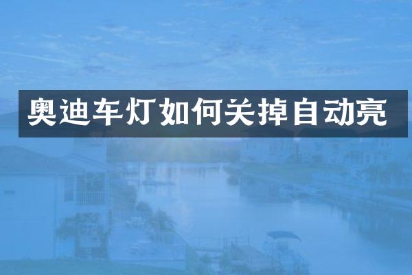 奥迪车灯如何关掉自动亮