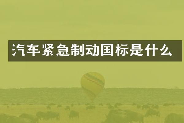 汽车紧急制动国标是什么