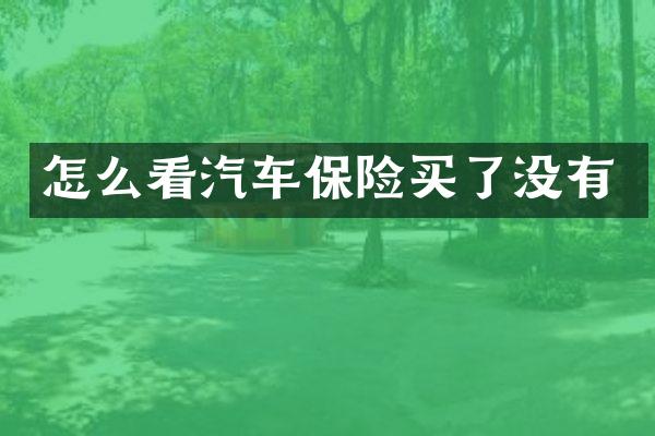 怎么看汽车保险买了没有