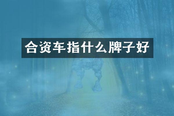 合资车指什么牌子好