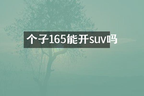 个子165能开suv吗