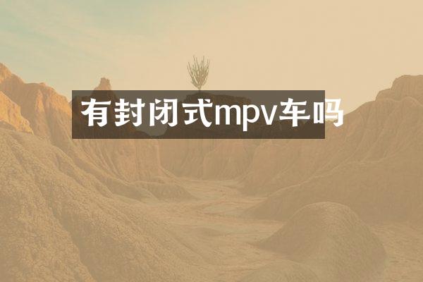 有封闭式mpv车吗