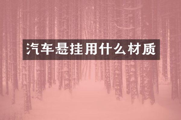 汽车悬挂用什么材质
