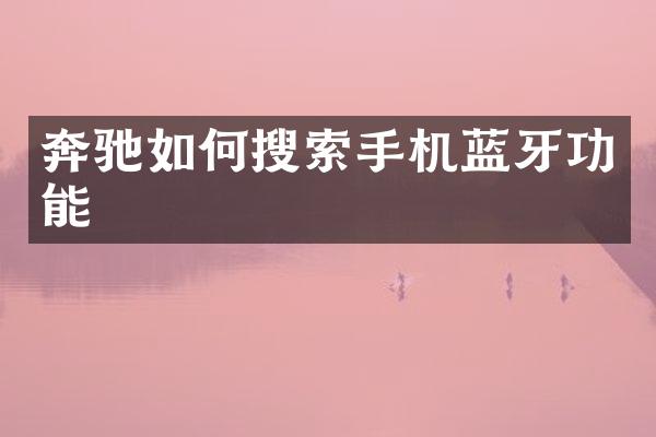 奔驰如何搜索手机蓝牙功能